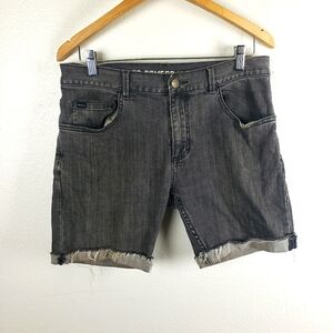 Women's Leo Romero X RVCA Gray Denim Bermuda Shorts Size 32